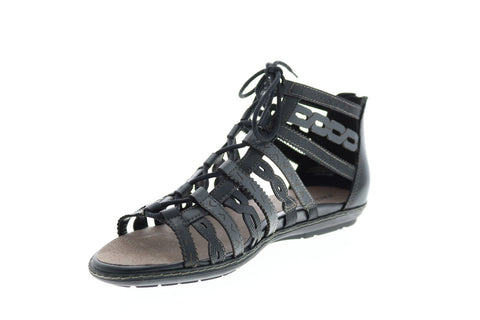 Earth Tidal Gillie Tie Gladiator Womens Black Slingback Sandals Shoes