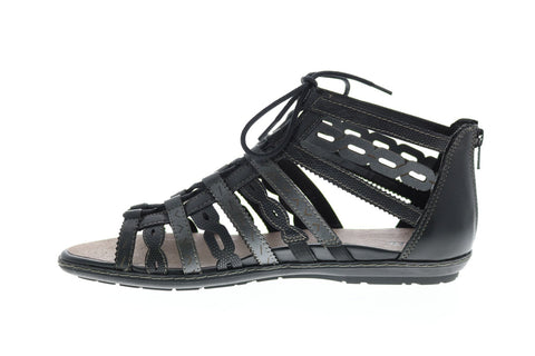 Earth Tidal Gillie Tie Gladiator Womens Black Slingback Sandals Shoes