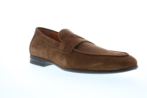 Bruno Magli Tino Mens Brown Suede Slip On Penny Loafers Shoes