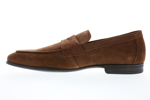 Bruno Magli Tino Mens Brown Suede Slip On Penny Loafers Shoes