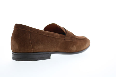 Bruno Magli Tino Mens Brown Suede Slip On Penny Loafers Shoes