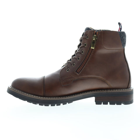 Tommy Hilfiger Hyder TMHYDER Mens Brown Leather Zipper Casual Dress Boots Shoes