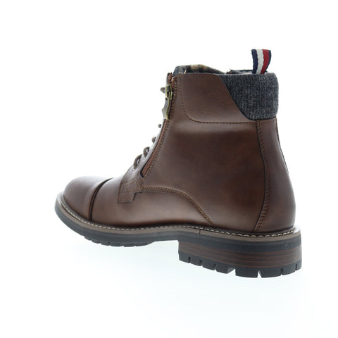 Tommy Hilfiger Hyder TMHYDER Mens Brown Leather Zipper Casual Dress Boots Shoes