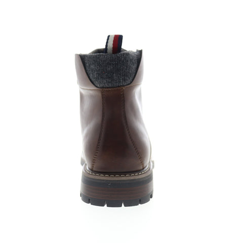 Tommy Hilfiger Hyder TMHYDER Mens Brown Leather Zipper Casual Dress Boots Shoes