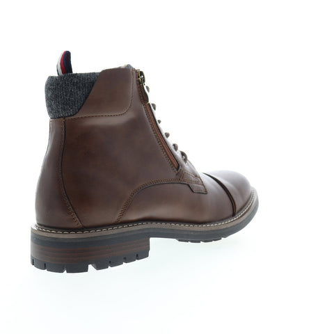 Tommy Hilfiger Hyder TMHYDER Mens Brown Leather Zipper Casual Dress Boots Shoes