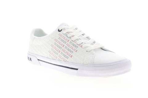 Tommy Hilfiger Pisco TMPISCO Mens White Synthetic Casual Lace Up Fashion Sneakers Shoes
