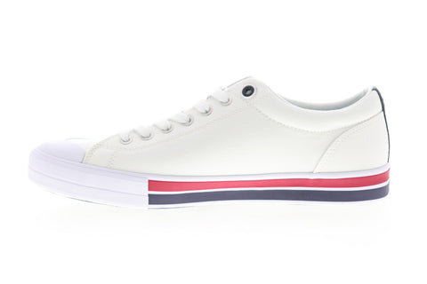Tommy Hilfiger Reno TMRENO Mens White Canvas Casual Lace Up Fashion Sneakers Shoes