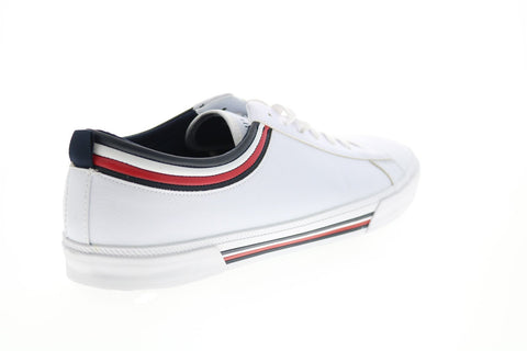 Tommy Hilfiger Perez Mens White Synthetic Lace Up Designer Sneakers Shoes