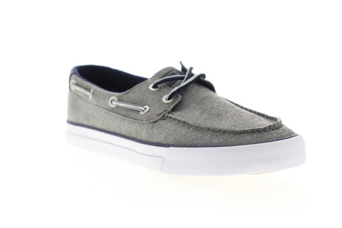Tommy Hilfiger Petes TMPETES Mens Gray Canvas Low Top Lace Up Boat Shoes Loafers