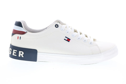 Tommy Hilfiger Rezz Mens White Synthetic Lace Up Designer Sneakers Shoes