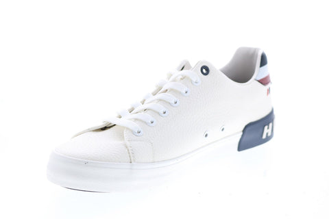 Tommy Hilfiger Rezz Mens White Synthetic Lace Up Designer Sneakers Shoes