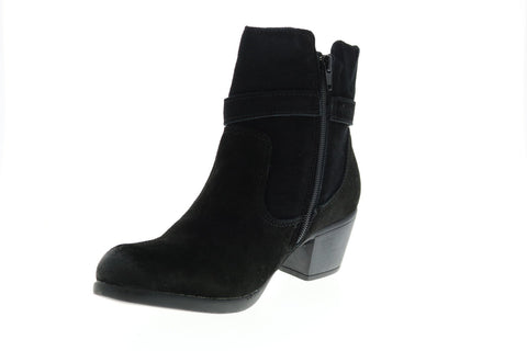 Earth Origins Tori Womens Black Wide Suede Zipper Ankle & Booties Boots