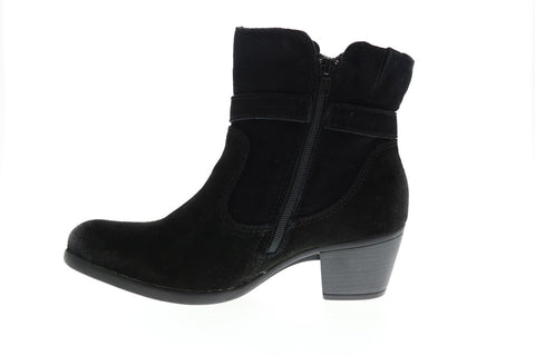 Earth Origins Tori Womens Black Wide Suede Zipper Ankle & Booties Boots