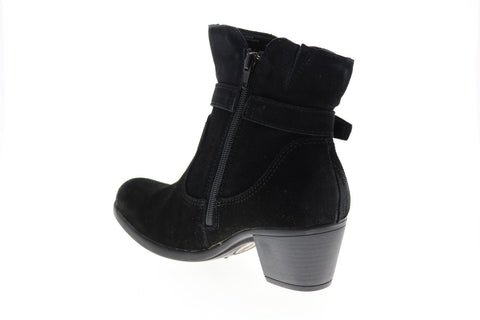 Earth Origins Tori Womens Black Wide Suede Zipper Ankle & Booties Boots
