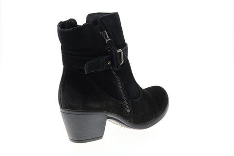 Earth Origins Tori Womens Black Wide Suede Zipper Ankle & Booties Boots