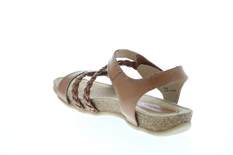 Earth Origins Tracy Womens Brown Leather Strap Slingback Sandals Shoes