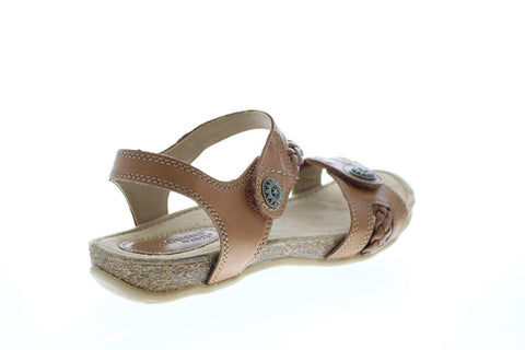 Earth Origins Tracy Womens Brown Leather Strap Slingback Sandals Shoes