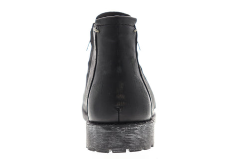 Steve Madden Treason Mens Black Leather High Top Zipper Casual Dress Boots