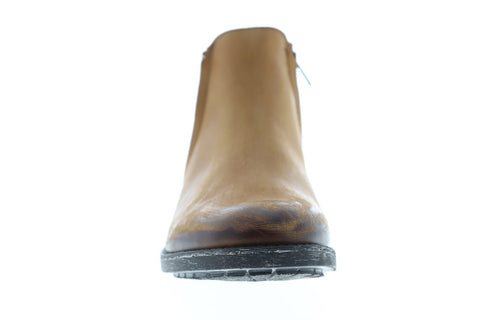 Steve Madden Treason Mens Brown Leather Zipper Chelsea Boots Shoes