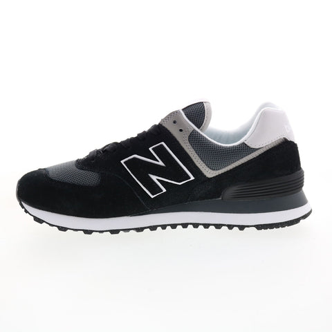 New Balance 574 U574BS2 Mens Black Suede Lace Up Lifestyle Sneakers Shoes