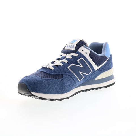 New Balance 574 U574EZ2 Mens Blue Suede Lace Up Lifestyle Sneakers Shoes