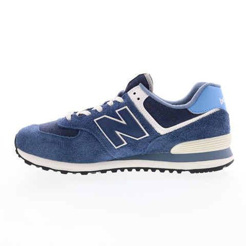New Balance 574 U574EZ2 Mens Blue Suede Lace Up Lifestyle Sneakers Shoes