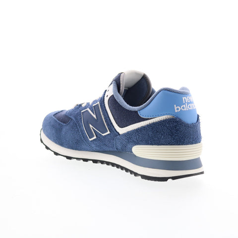 New Balance 574 U574EZ2 Mens Blue Suede Lace Up Lifestyle Sneakers Shoes