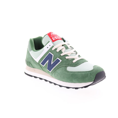 New Balance 574 U574HGB Mens Green Suede Lace Up Lifestyle Sneakers Shoes