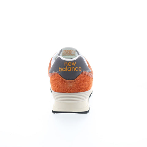New Balance 574 U574HT2 Mens Orange Suede Lace Up Lifestyle Sneakers Shoes