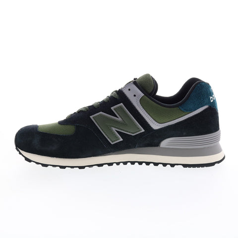 New Balance 574 U574KBG Mens Black Suede Lace Up Lifestyle Sneakers Shoes