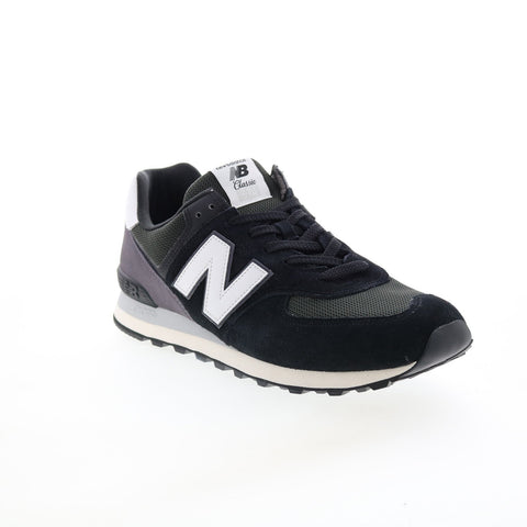 New Balance 574 U574KN2 Mens Black Suede Lace Up Lifestyle Sneakers Shoes