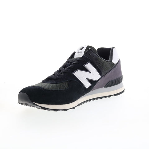 New Balance 574 U574KN2 Mens Black Suede Lace Up Lifestyle Sneakers Shoes