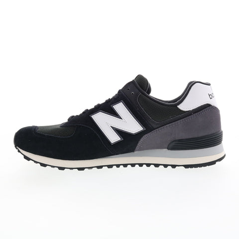New Balance 574 U574KN2 Mens Black Suede Lace Up Lifestyle Sneakers Shoes