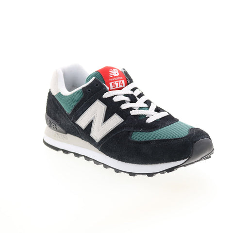 New Balance 574 U574MGH Mens Black Suede Lace Up Lifestyle Sneakers Shoes