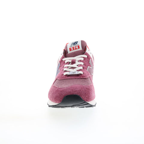 New Balance 574 U574RX2 Mens Burgundy Suede Lace Up Lifestyle Sneakers Shoes