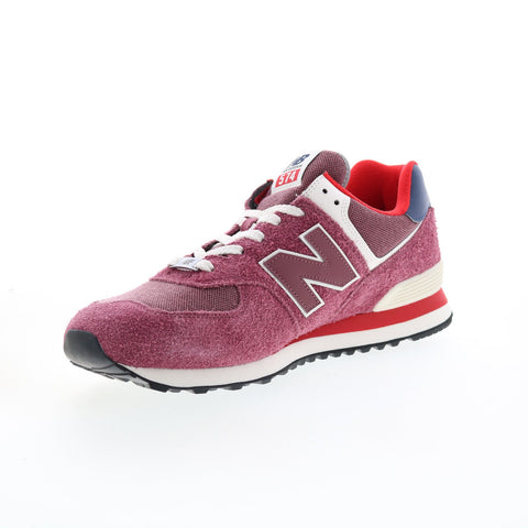 New Balance 574 U574RX2 Mens Burgundy Suede Lace Up Lifestyle Sneakers Shoes
