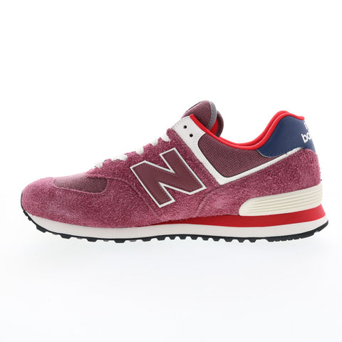 New Balance 574 U574RX2 Mens Burgundy Suede Lace Up Lifestyle Sneakers Shoes