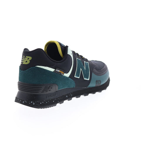 New Balance 574T U574TX2 Mens Black Leather Lace Up Lifestyle Sneakers Shoes