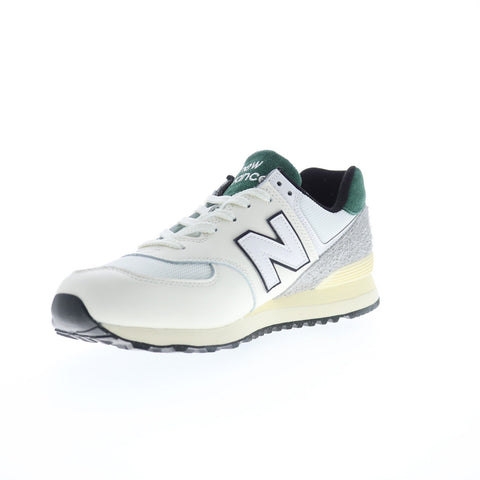 New Balance 574 U574VX2 Mens White Leather Lace Up Lifestyle Sneakers Shoes