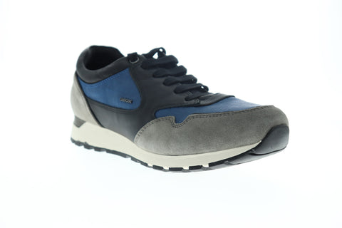 Geox U Emildon Mens Black Canvas Lace Up Euro Sneakers Shoes
