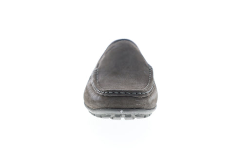 Geox Uomo Moner Mens Gray Suede Low Top Slip On Casual Loafers Shoes