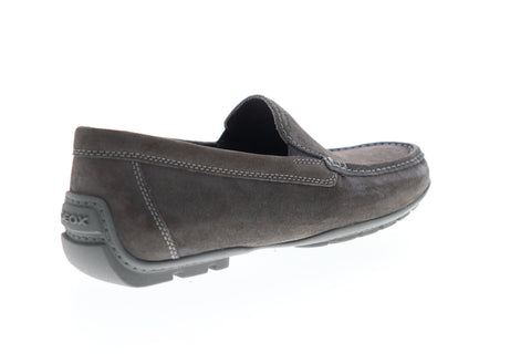 Geox Uomo Moner Mens Gray Suede Low Top Slip On Casual Loafers Shoes