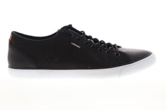 Geox U Smart Mens Black Leather Low Top Lace Up Euro Sneakers Shoes