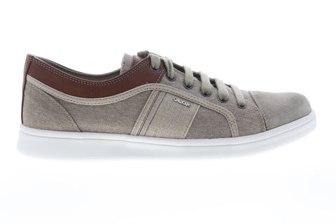 Geox U Warrens Mens Gray Canvas Low Top Lace Up Euro Sneakers Shoes