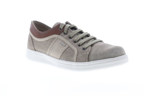 Geox U Warrens Mens Gray Canvas Low Top Lace Up Euro Sneakers Shoes