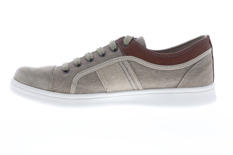 Geox U Warrens Mens Gray Canvas Low Top Lace Up Euro Sneakers Shoes