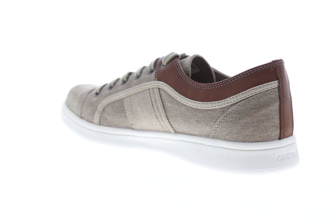 Geox U Warrens Mens Gray Canvas Low Top Lace Up Euro Sneakers Shoes