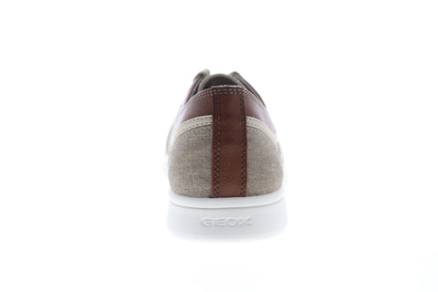 Geox U Warrens Mens Gray Canvas Low Top Lace Up Euro Sneakers Shoes