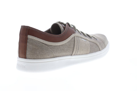 Geox U Warrens Mens Gray Canvas Low Top Lace Up Euro Sneakers Shoes