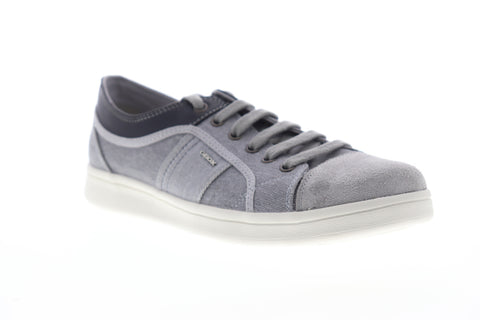 Geox U Warrens Mens Gray Canvas Low Top Lace Up Euro Sneakers Shoes